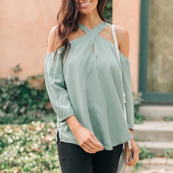 Hot then Cold Crisscross Blouse in Pumpkin - Picture 13 of 13